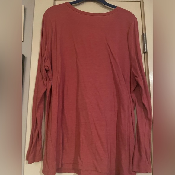 Used Lane Bryant Cut Out Pink Tee - Picture 2 of 7
